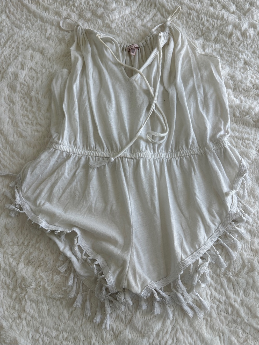 Victoria's Secret White Tassel Romper